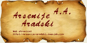 Arsenije Aradski vizit kartica